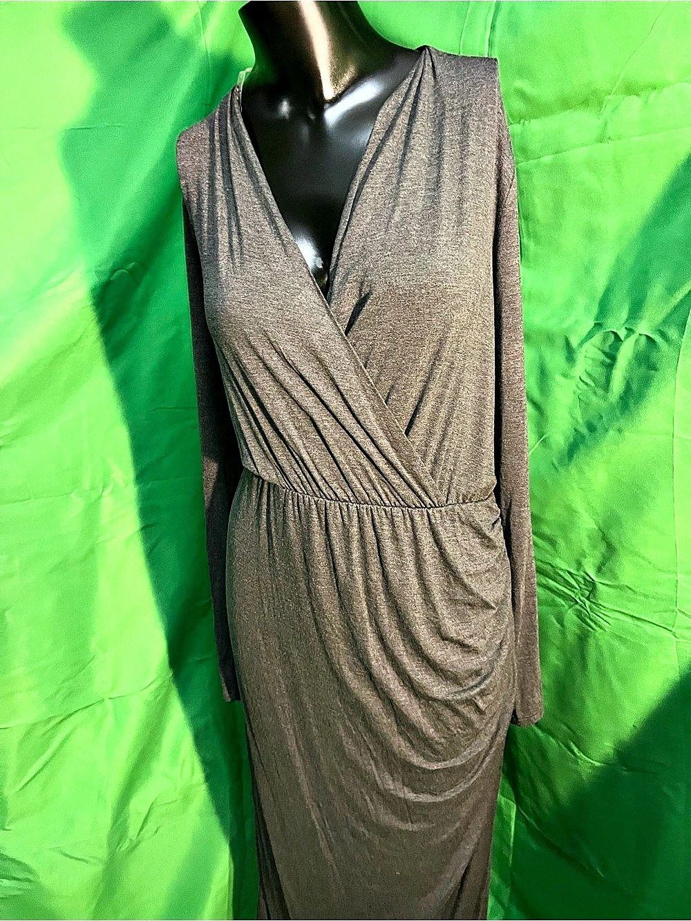 Fashion Nova Claire Ruched Midi Dress Gray Size 1X